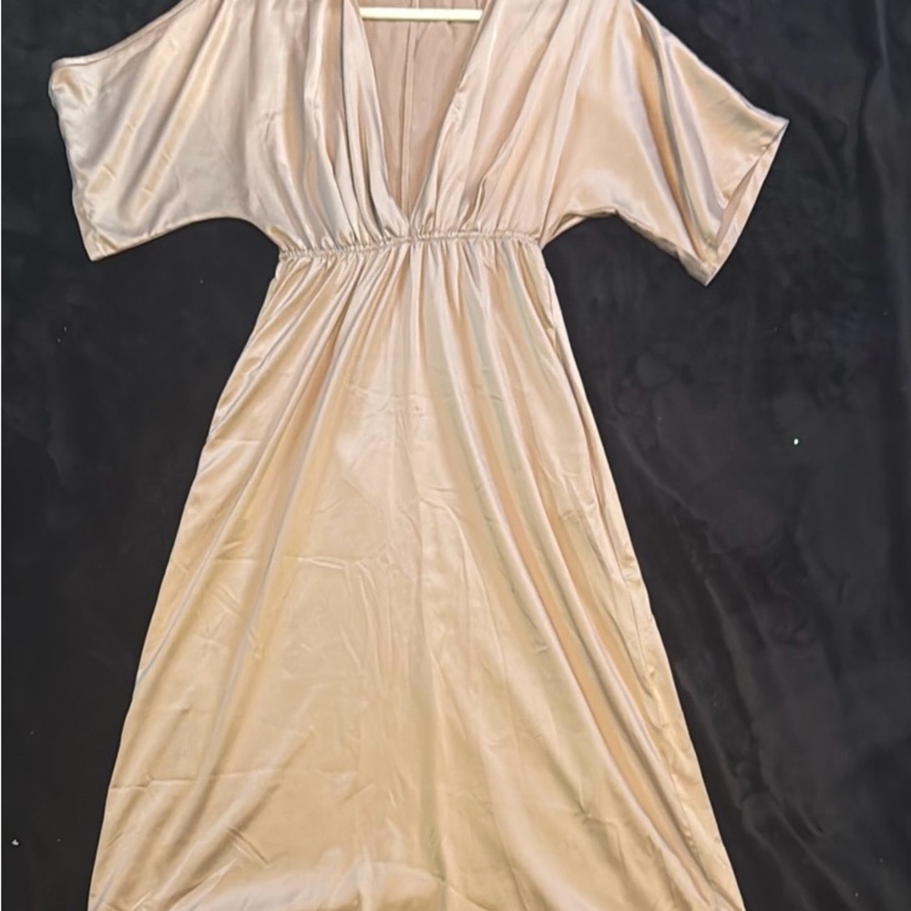Forever 21 Satin Midi Dress - Champagne